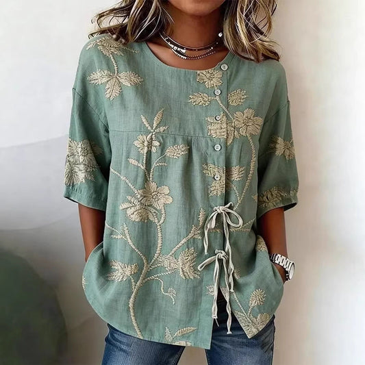 Women's Casual And Versatile Floral 3D Printed Top
