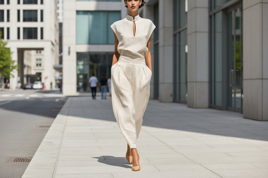 Chinese-style Satin Short-sleeve T-shirt And Pants Set For Women
