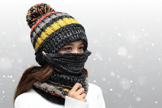 Winter Plush Knitted Hat – Soft Warm Knit Beanie for Cold Weather - FitiqueFit
