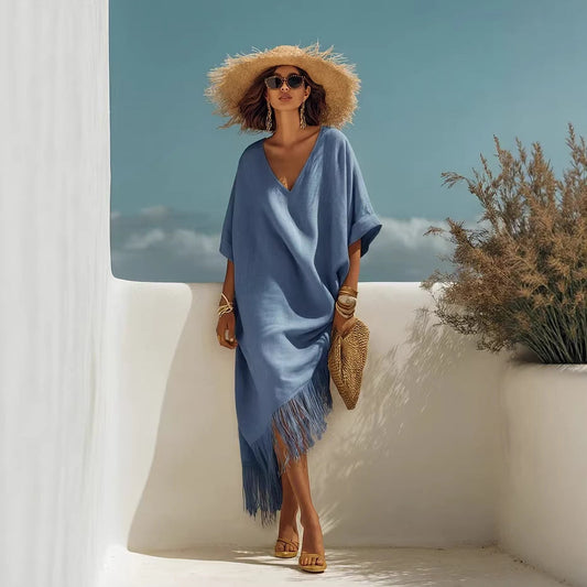 New Casual Beach Travel TK Comfortable Fringe V-neck Sexy Atmosphere Dress