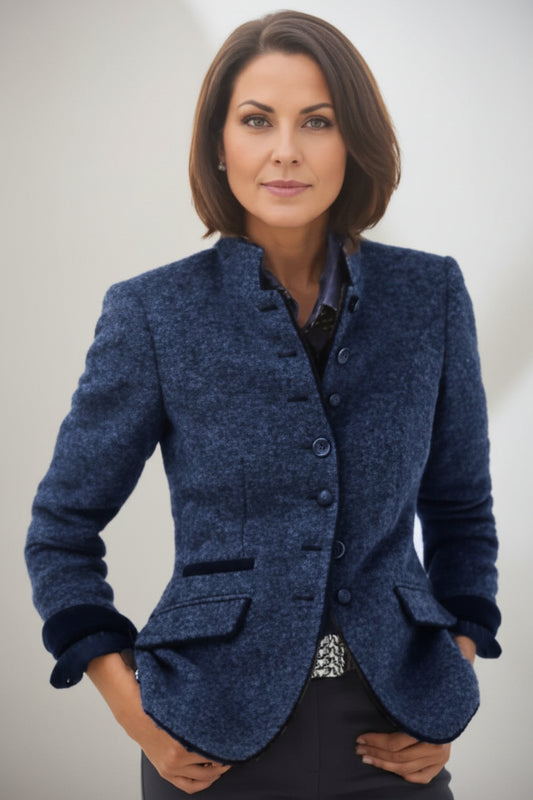 Multi-button Color Matching Women's Woolen Jacket