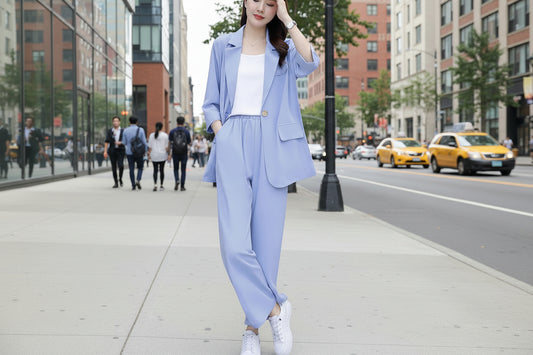 SpringAutumn New Style Professional Long Sleeve Suit Jacket And Pants Two Piece Set