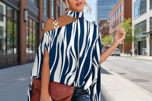 Women’s V-Neck Printed Off-Shoulder Vest Top