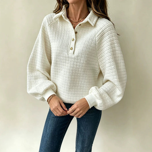 Collar long sleeved top