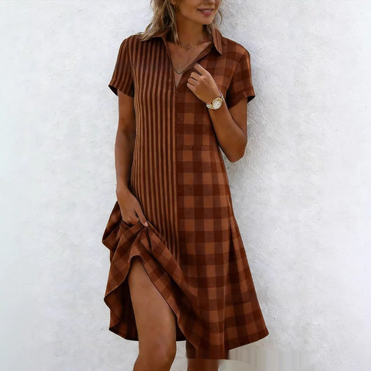 Bohemian 3D Printed V-Neck Short-Sleeve Maxi Dress