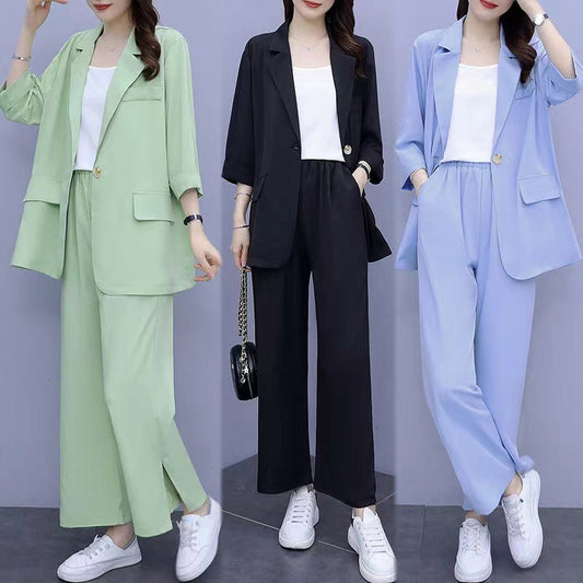 SpringAutumn New Style Professional Long Sleeve Suit Jacket And Pants Two Piece Set