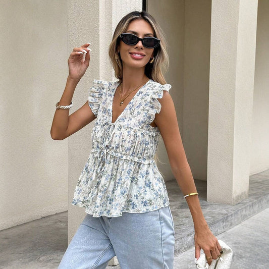 Elastic-waist Casual A-line Skirt Top