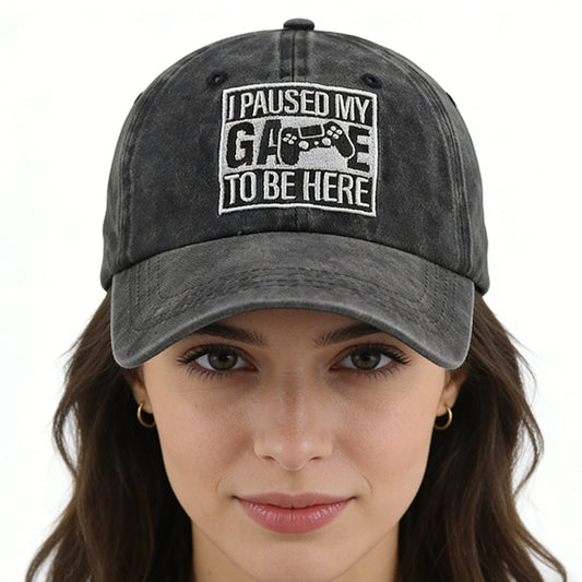 I Paused My Game to Be Here Adjustable Baseball Cap