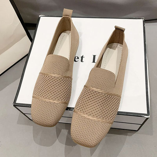Women's Breathable Flyknit Casual Flat Shoes CJ