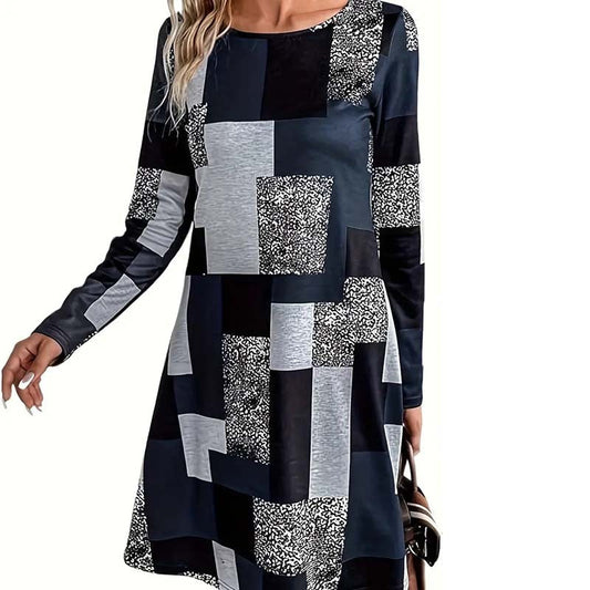 Women's Round Neck Long Sleeve Dress CJ US