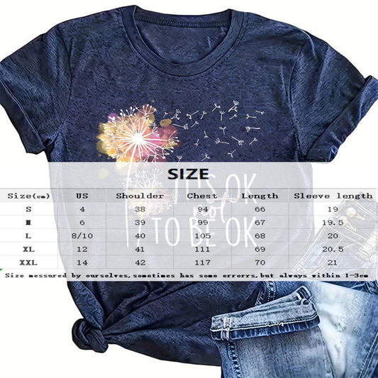 Women's Round Neck Short Sleeve T-Shirt, Summer Casual Tee CJ US