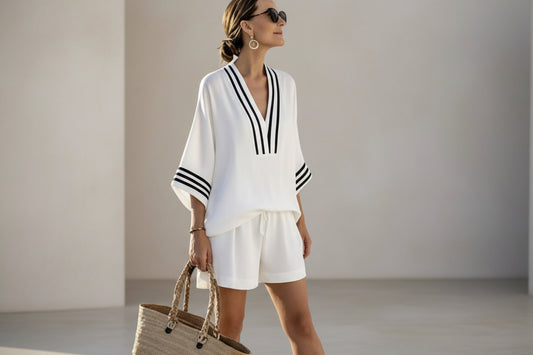Casual And Versatile V-neck Elegant And Fashionable Women's Clothing