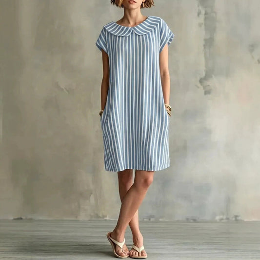 Elegant And Fashionable Printed Striped Dress For Women