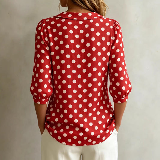 Retro Polka Dot Pattern Womens Shirt