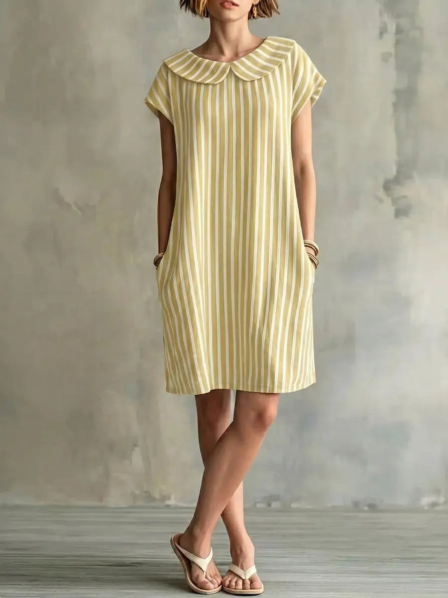 Elegant And Fashionable Printed Striped Dress For Women