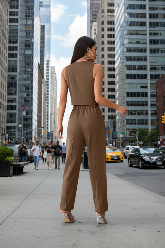 Womens Jumpsuit Commuter Slim Fit Suit
