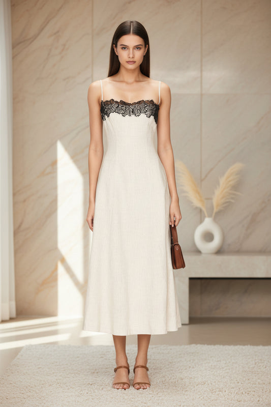 Lace contrasting camisole women's dress