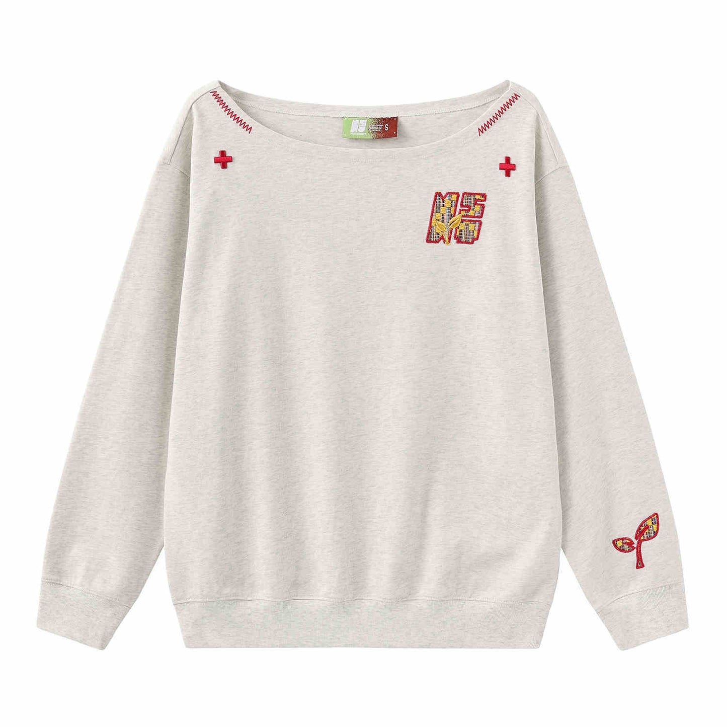 Women’s Slanted Shoulder Embroidered Long-Sleeve Top CJ