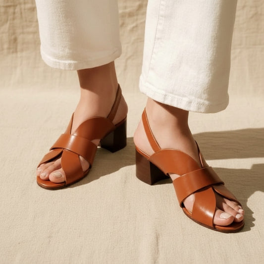 Made to order ships in 3–5 days High heeled solid color open toed women's sandals