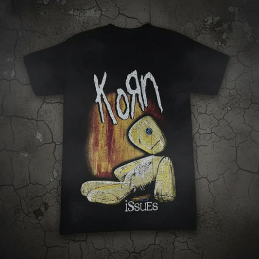 🎸 Korn 'Issues' Graphic T-Shirt – Unisex Nu-Metal Streetwear FitiqueFit