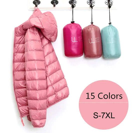 Women Puffer Jacket Lightweight Packable Hooded Down Coats | Diversi