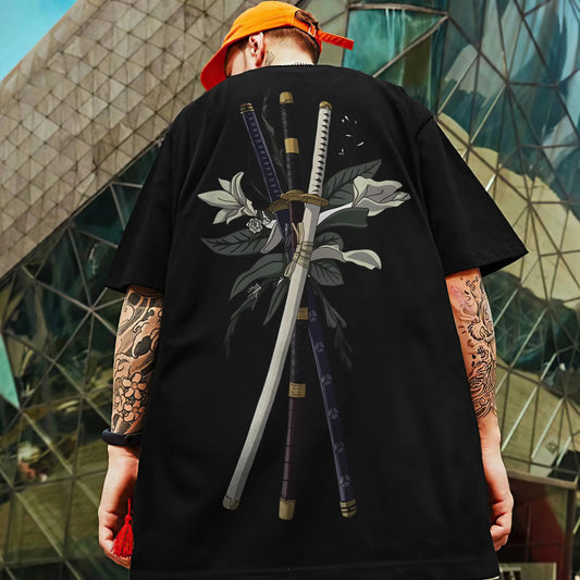 🗡️ 3D Samurai Knife Print Oversized T-Shirt FitiqueFit