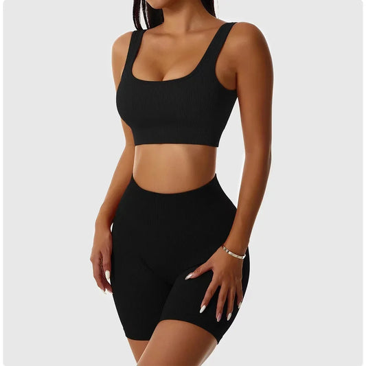 🖤 Ribbed Seamless Yoga Set FitiqueFit