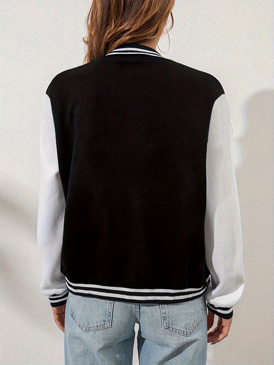 New York Art Letter 23 Printed Women Jacket Harajuku Fleece Baseball Jersey Button Personality Streetwear Vintage Loose Clothing