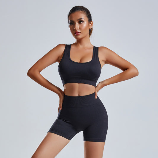 Yoga Set Women's Vest And Shorts Seamless Workout Sportswear | Diversi