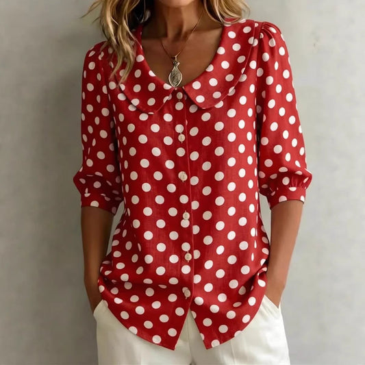 Retro Polka Dot Pattern Womens Shirt