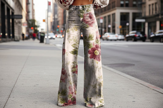 Women's Simple Pants With A Printed Pattern