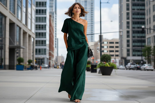 Fashion Top And Wide-leg Pants Casual Set