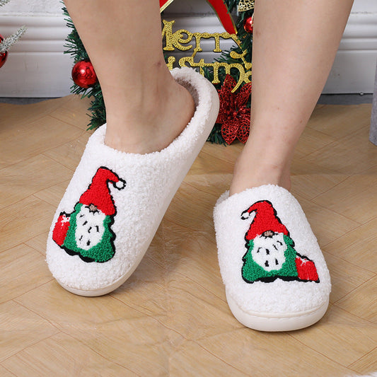 Cute Cartoon Santa Claus Home Slippers Couple Indoor Floor Bedroom Slipper Christmas Warm Shoes Women Men CJ
