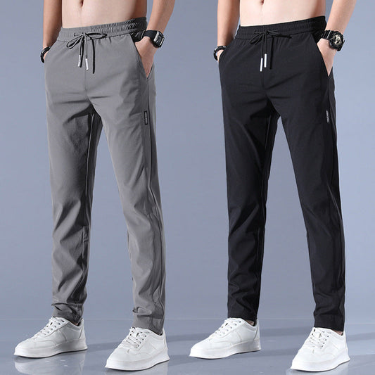 🧊 Men's Ice Silk Plus Size Straight-Leg Pants FitiqueFit
