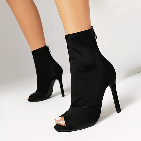 High-heeled Women's Stiletto Boots With Fishmouth. CJ