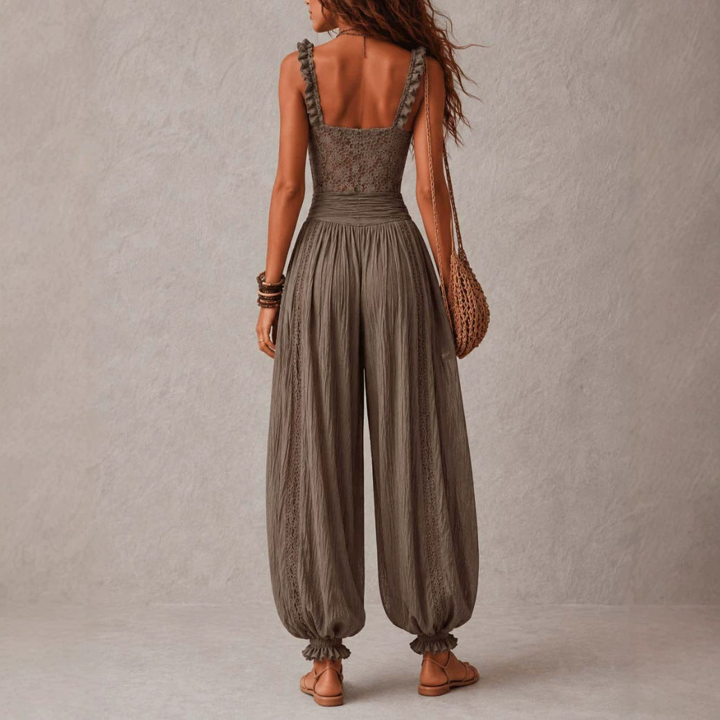 New Women's Harlan Pants Fashion Elegant Lace Sexy Jumpsuit 