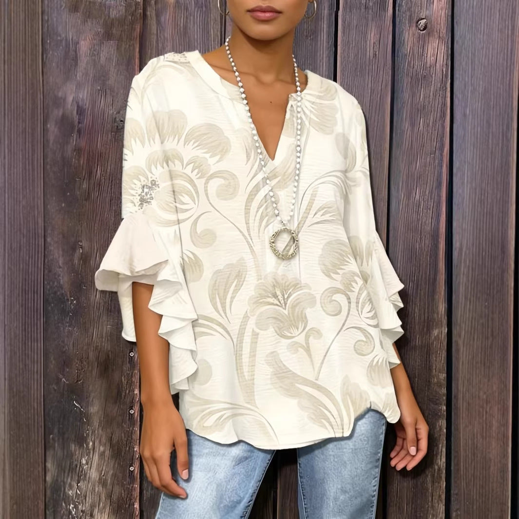 European And American-style Elegant Women's T-shirt 