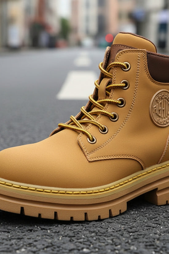 Women’s Genuine Leather Martin Boots – Thick Bottom Elevator Style CJ