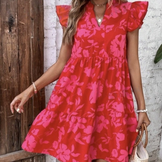 Women’s Floral A-Line Vacation Dress CJ