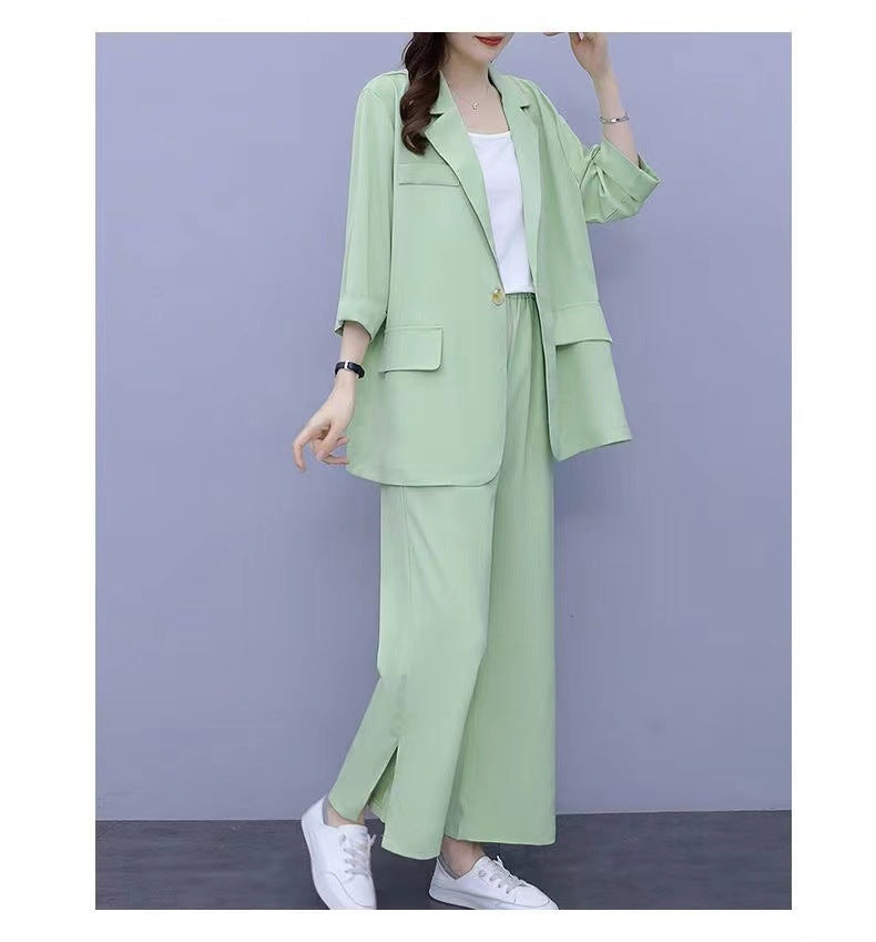 SpringAutumn New Style Professional Long Sleeve Suit Jacket And Pants Two Piece Set 