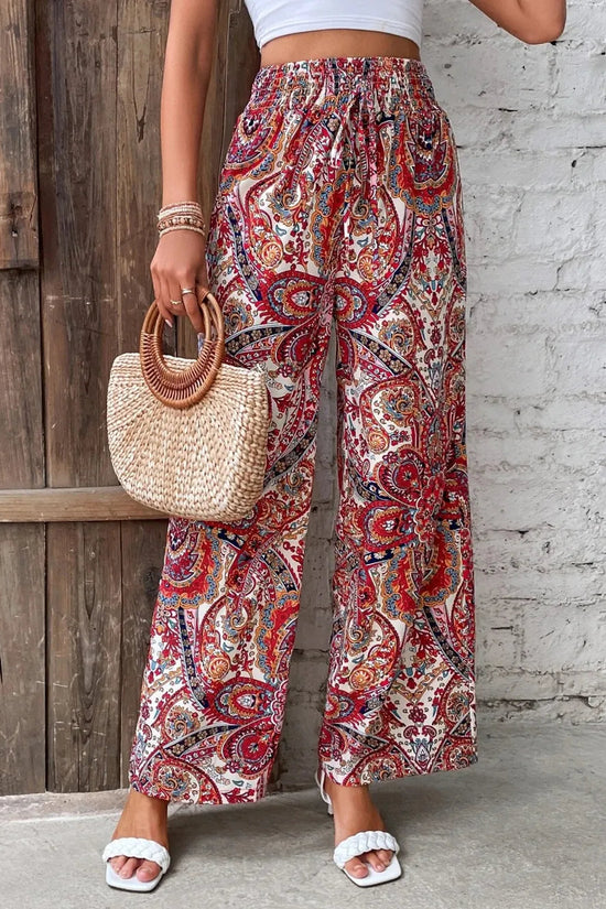 Printed Wide Leg Pants 
