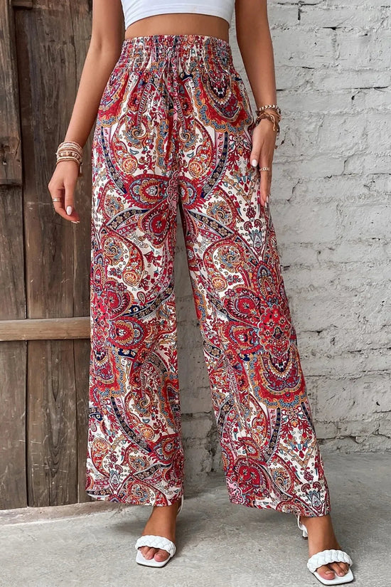 Printed Wide Leg Pants 