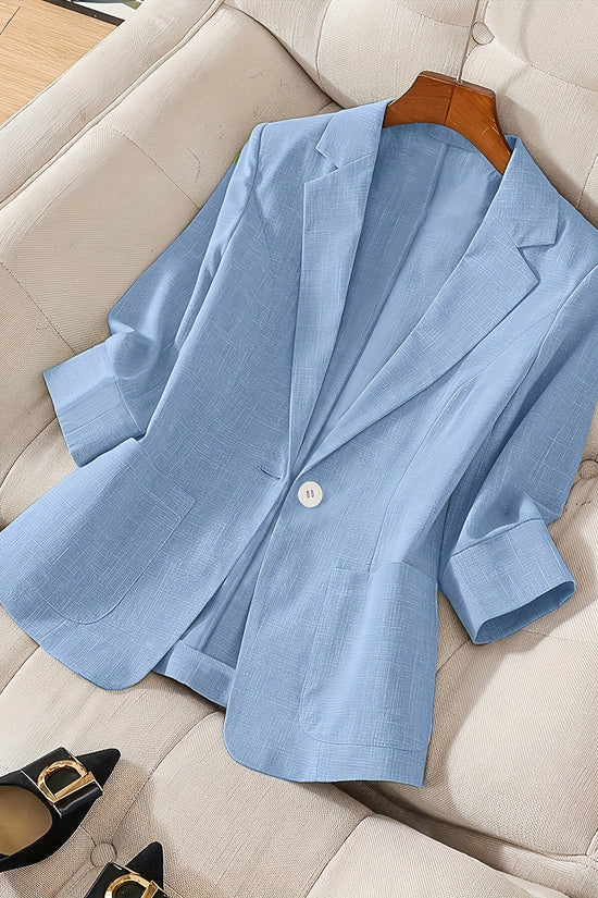 Three-quarter-sleeve Single-button Professional Casual Blazer 
