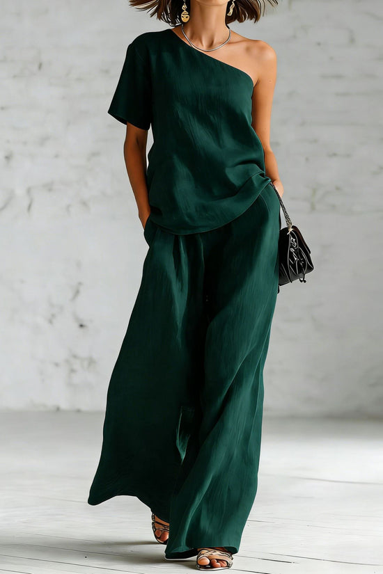 Fashion Top And Wide-leg Pants Casual Set 