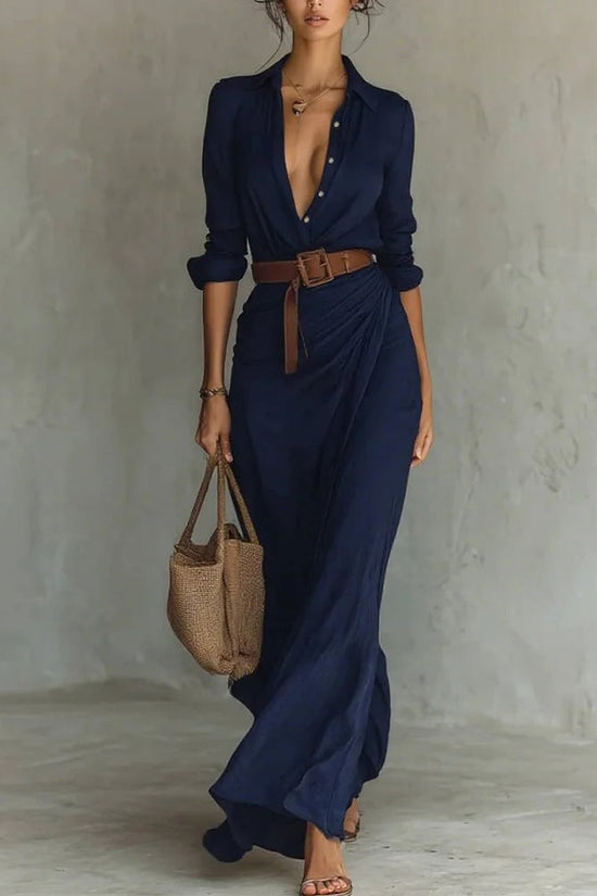 Women’s Elegant Irregular Pleated Dress 