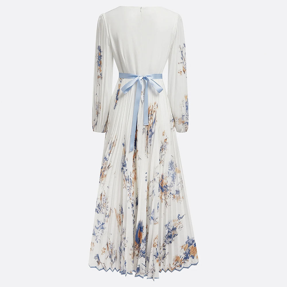 Long sleeved V-neck dress 