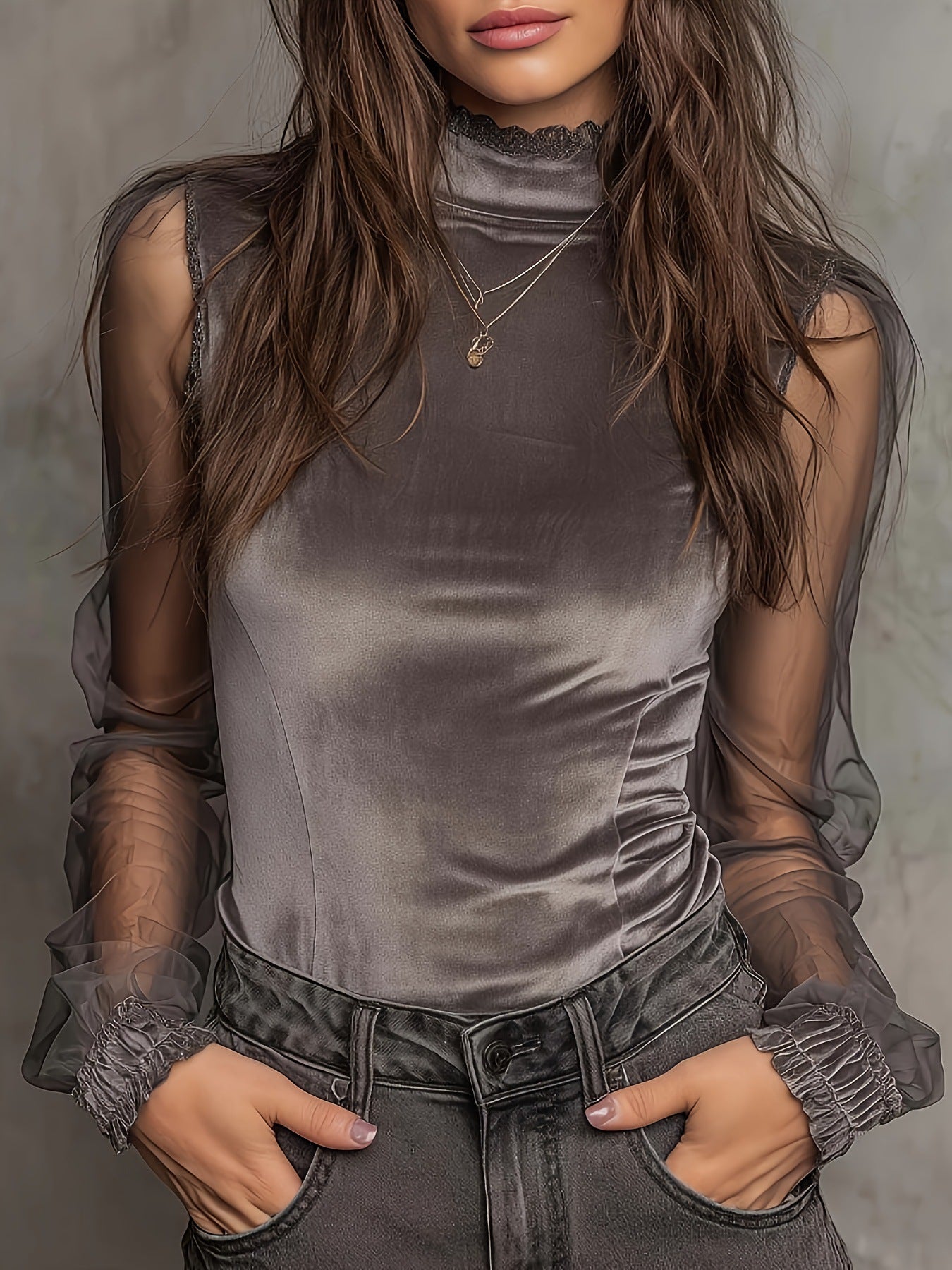 Commuter-friendly Versatile Lace-panelled Top 