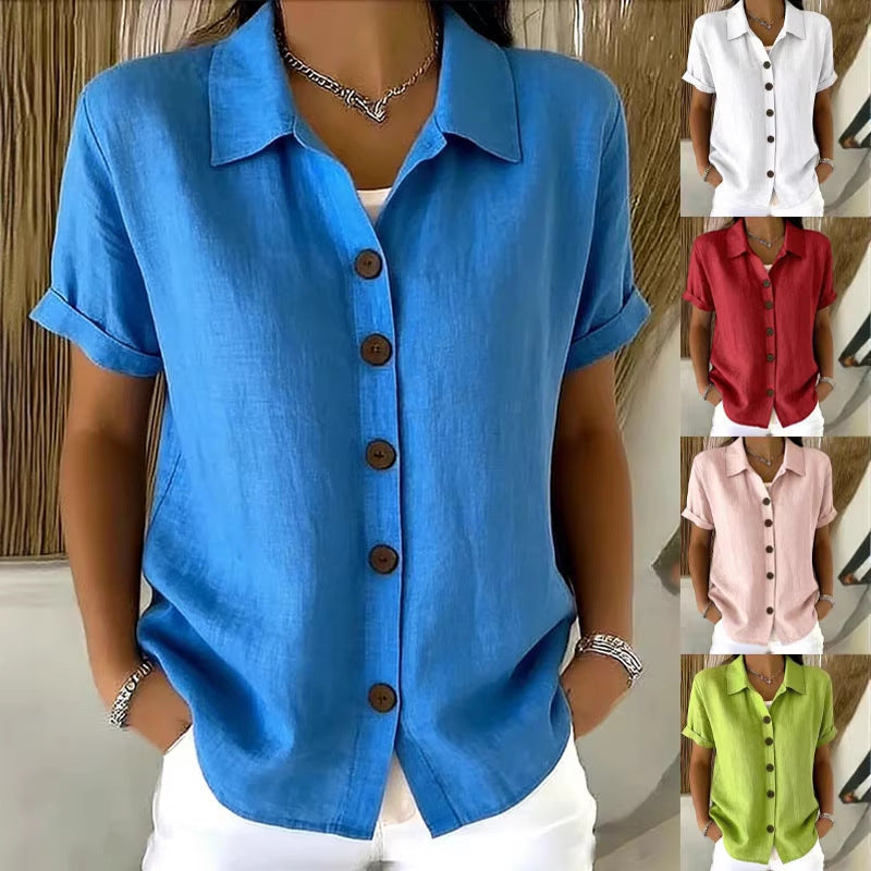 Collar short sleeved top 