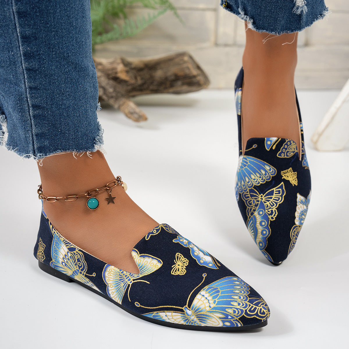 Casual Flat Pointed Toe Women's Thin Shoes CJ