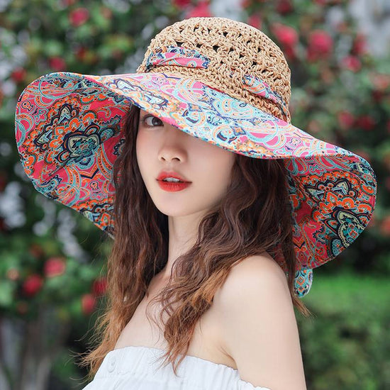Summer Beach Sun Hat Beach Green Straw Hat For Women 